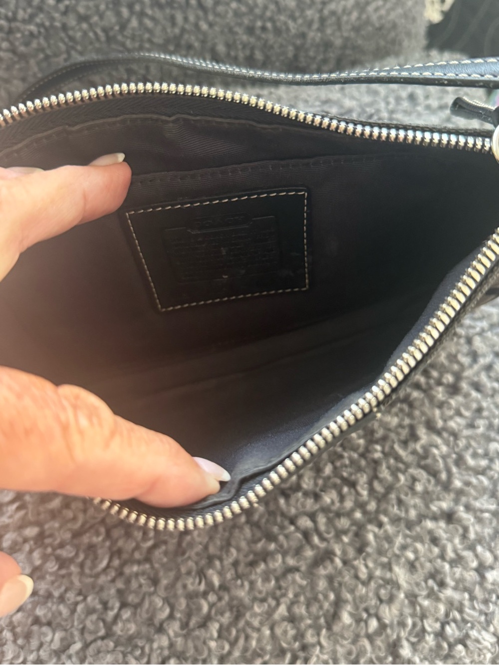 Coach Black Signature Canvas Wristlet - Picture 6 of 13